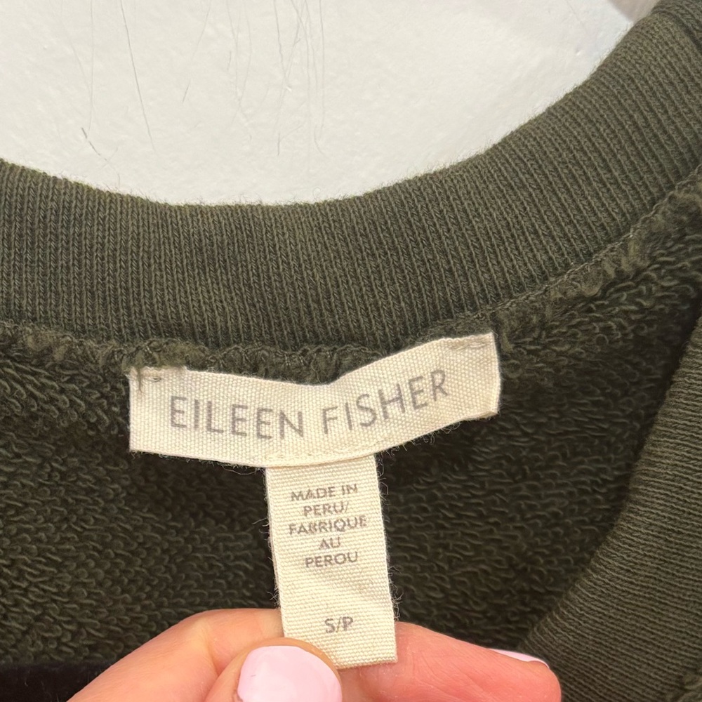 Eileen Fisher Raw Hem Short Sleeve Sweatshirt Dress - Picture 3 of 4
